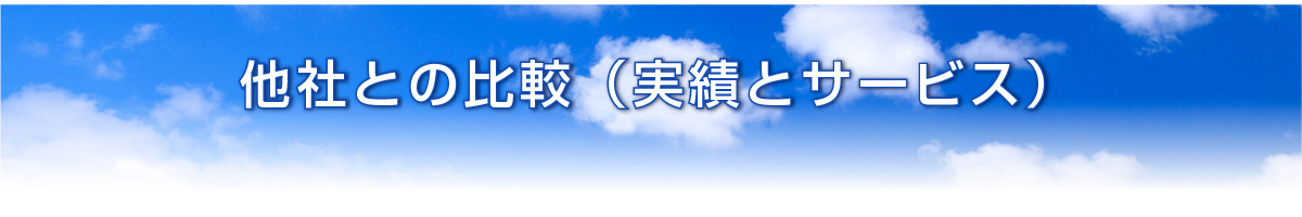 他社との比較（実績とサービス）